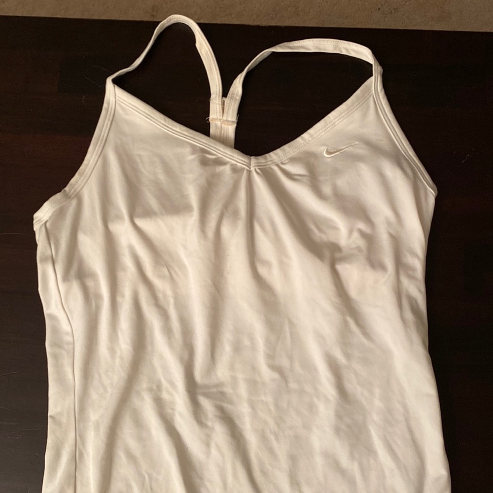 white NIKE workout top